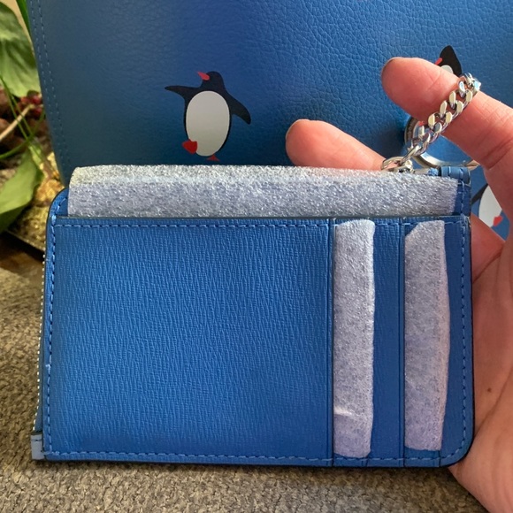 Authentic KATE SPADE Leather arctic bear l-zip card case/keychain - Picture 2 of 7